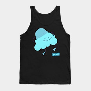 Hashtag Petrichor Cute Blue Cloud with a Rain Hat Tank Top